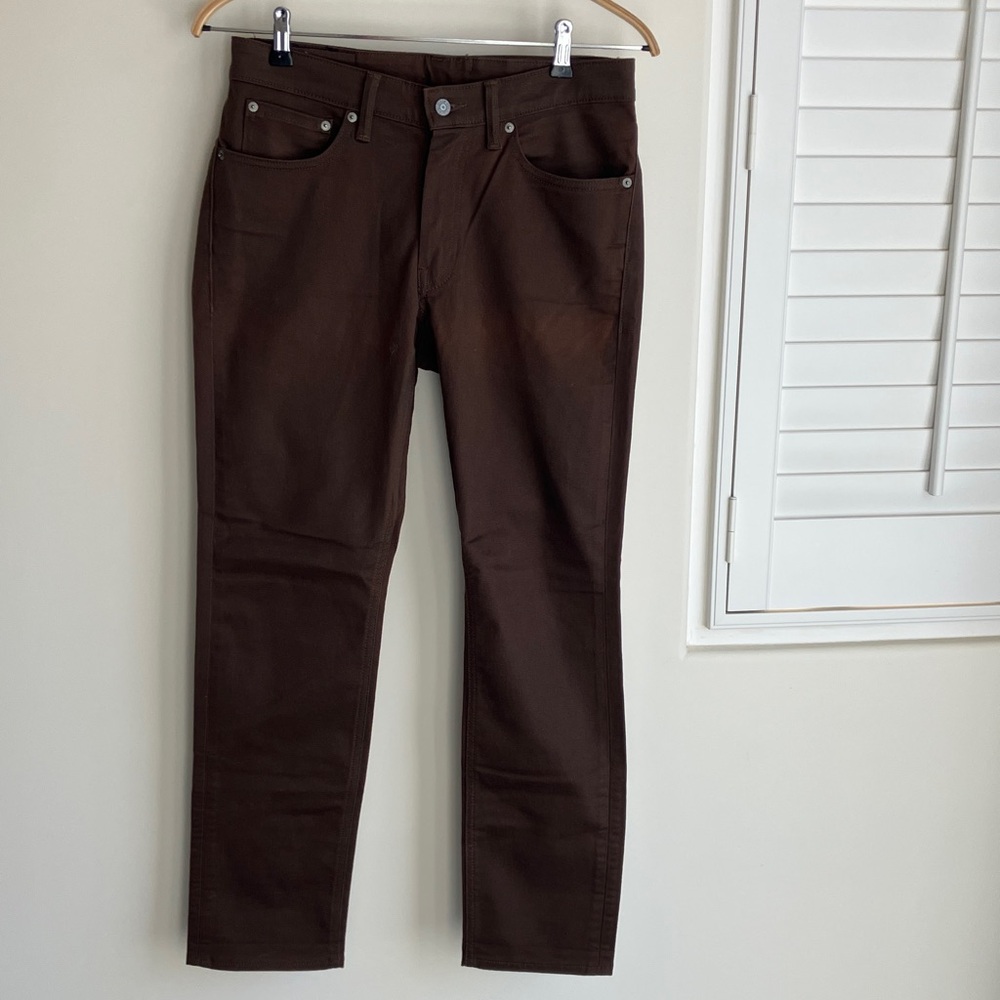 Levi Strauss Chocolate Brown 511 Slim Fit Pants Mid Rise Men’s 32W/30L in EUC